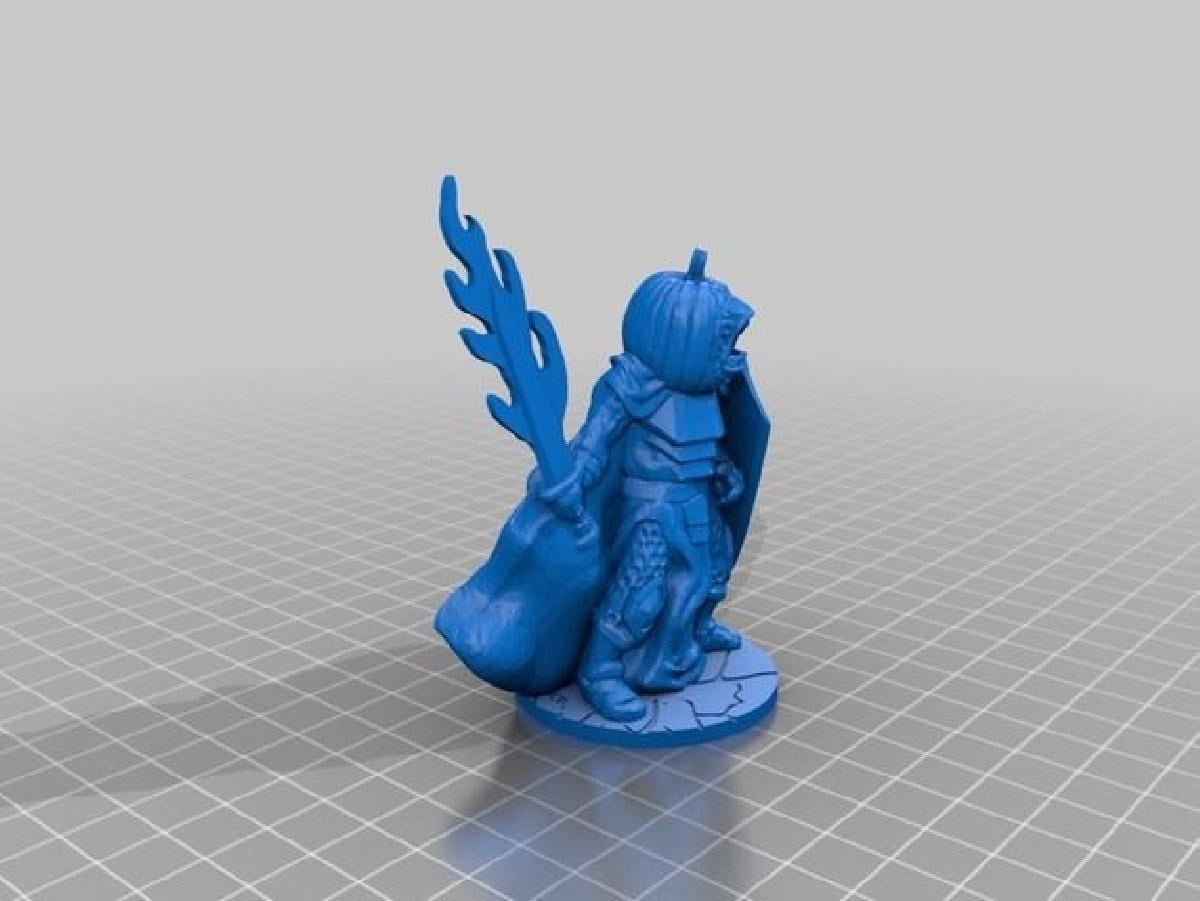 Cavaleiro Abobora Gigante com Espada Flamejante para jogos de 28mm