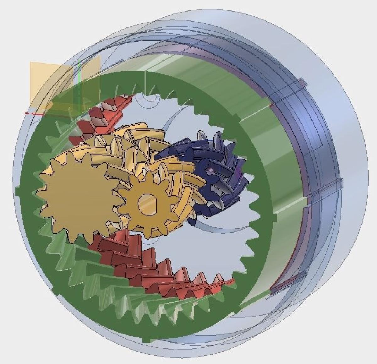 Caixa de Reducao Planetaria Composta (37:1 ou 49,3:1) NEMA 17, Sem Hardware.