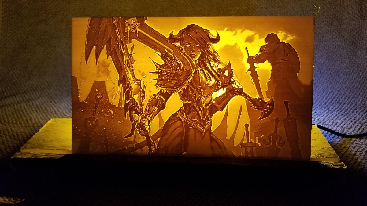 Guerreiro da Furia Draenei Lithophane