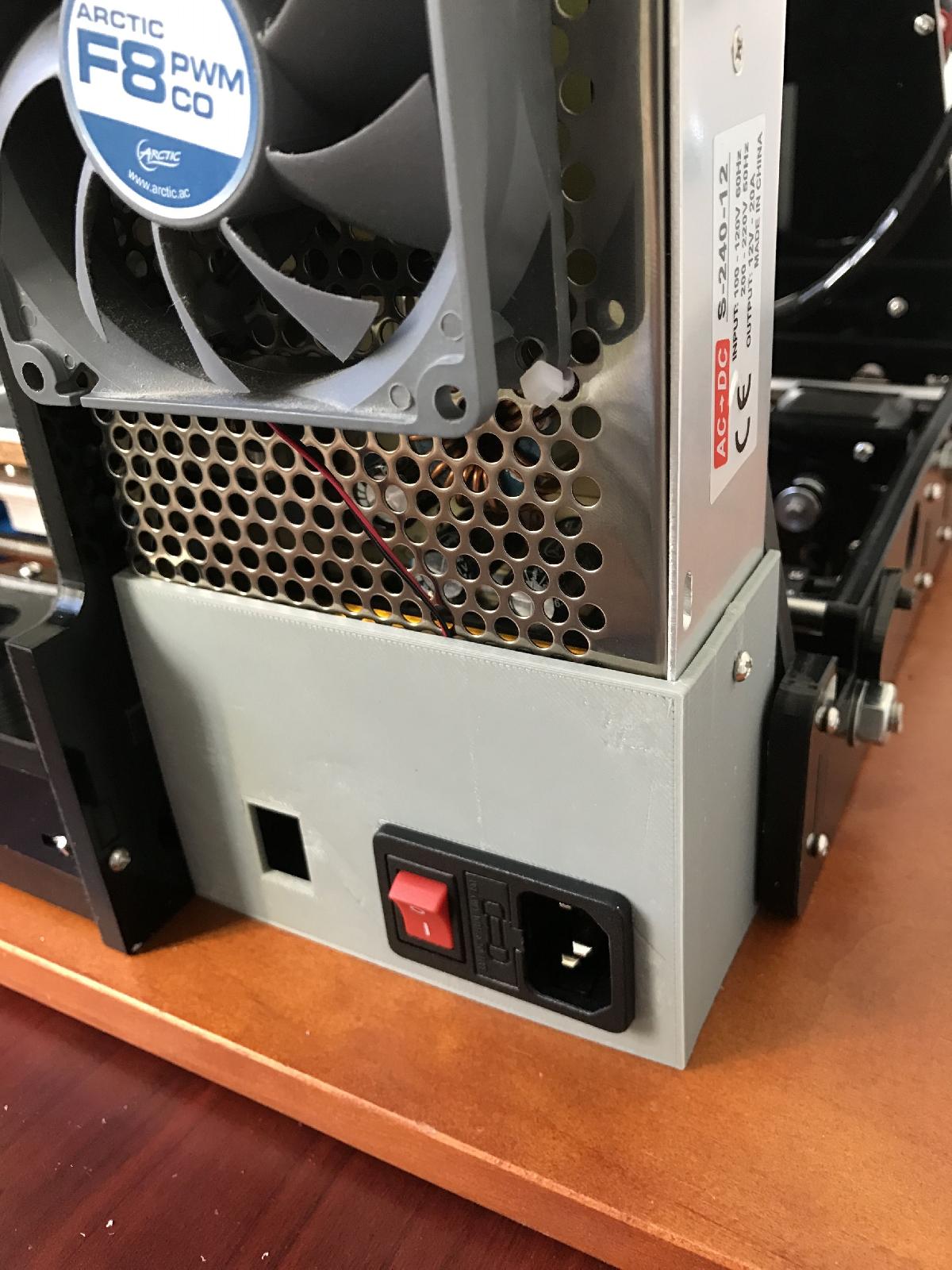 Capa de energia Anet A6 com interruptor opcional para luz LED