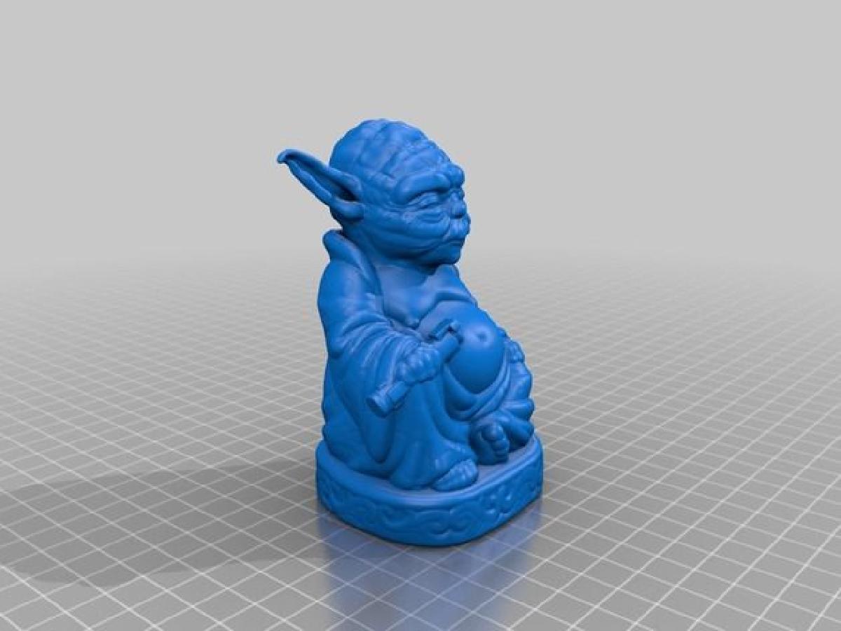 Buda Yoda melhorado com sabre de luz