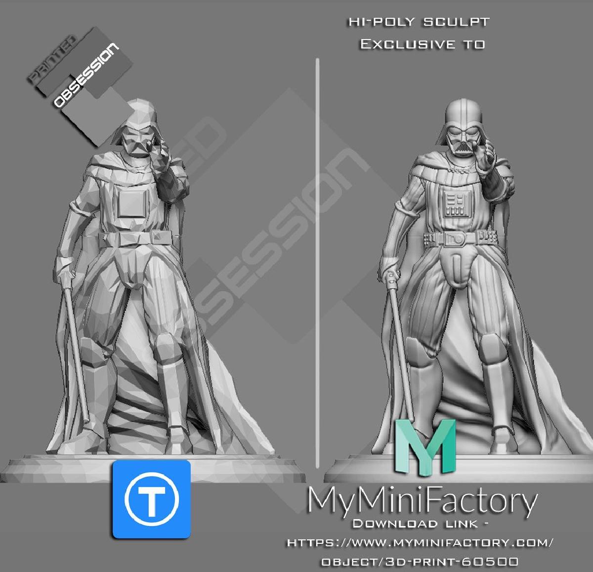Star Wars   Darth Vader   Personagem Completo   Low Poly   Hi Poly na descrição