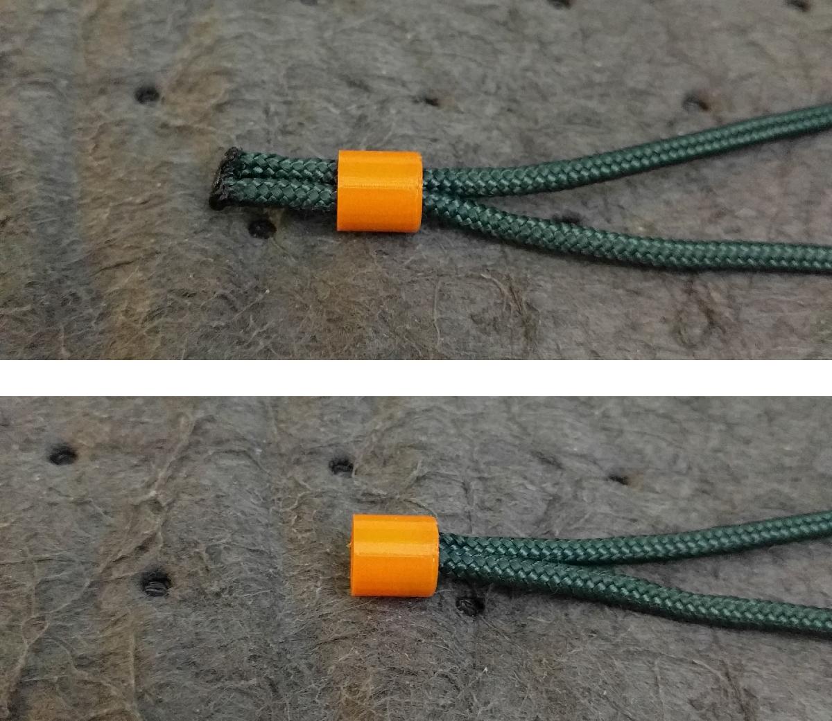 Micanga de extremidade de paracord de duas cordas menor