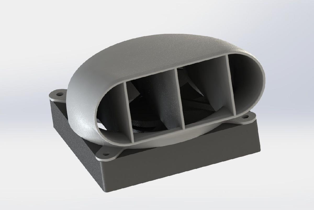 Ventoinha de Exaustao de 90 Graus 120mm