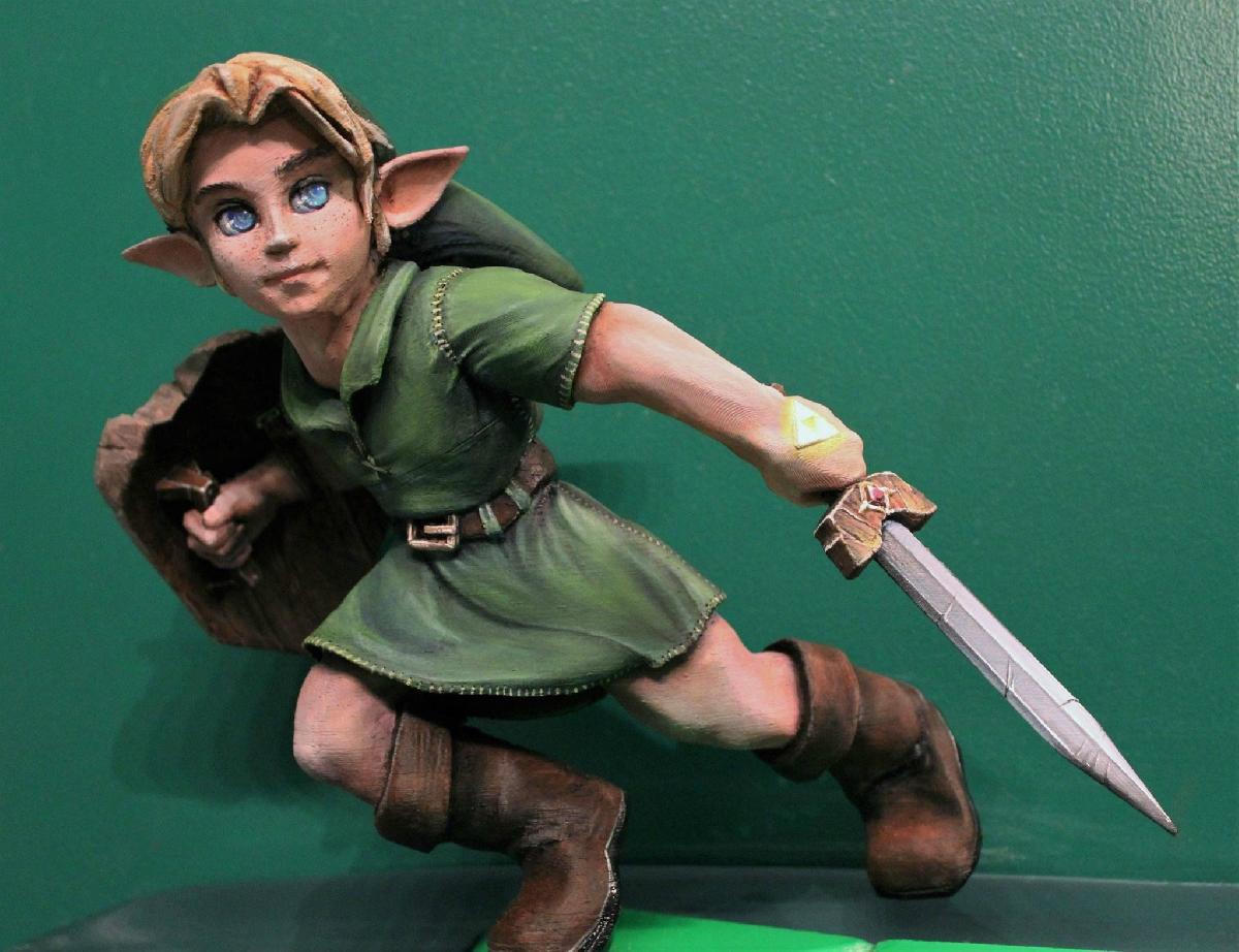 Jovem Link Escultura de Fa de Legend of Zelda Ocarina of Time