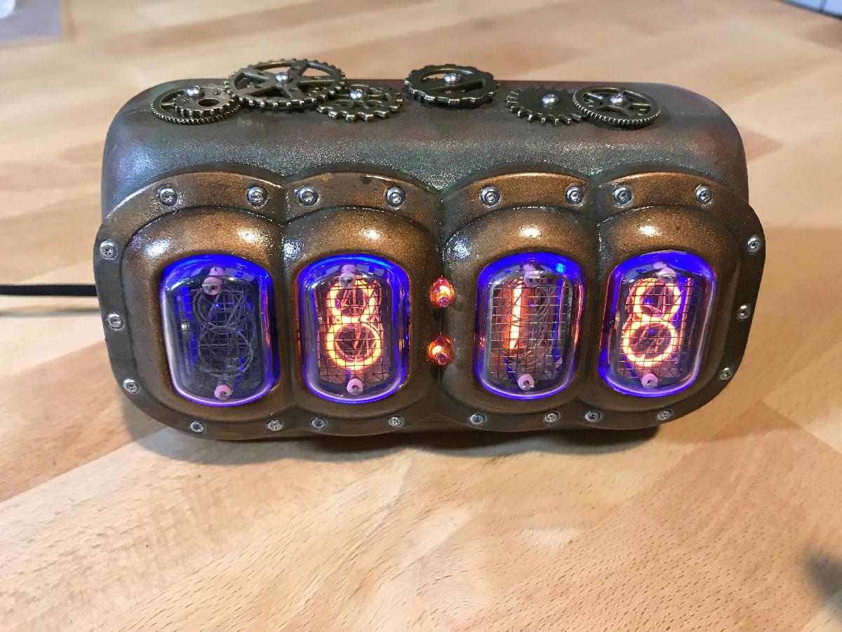 Relogio Steampunk de Tubo Nixie