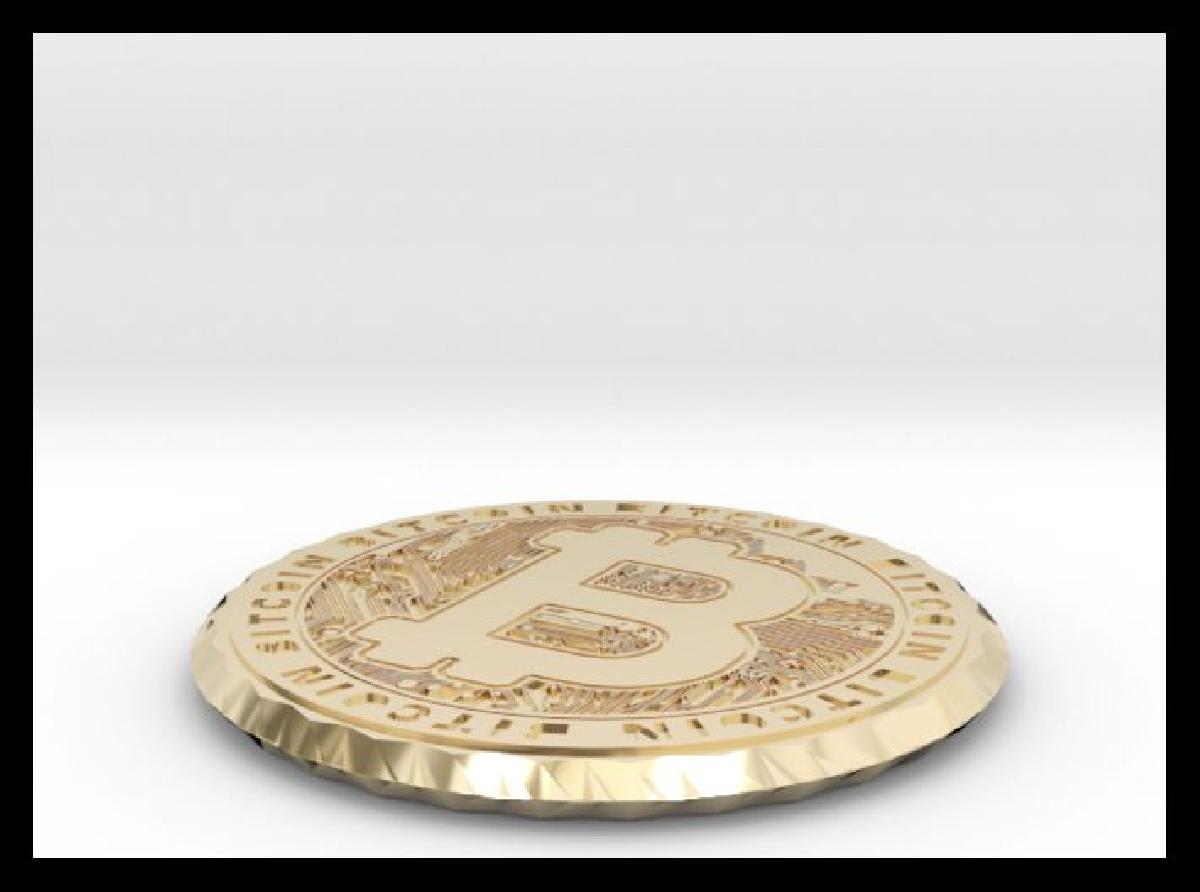 Moeda e suporte de copo de Bitcoin (dos lados)
