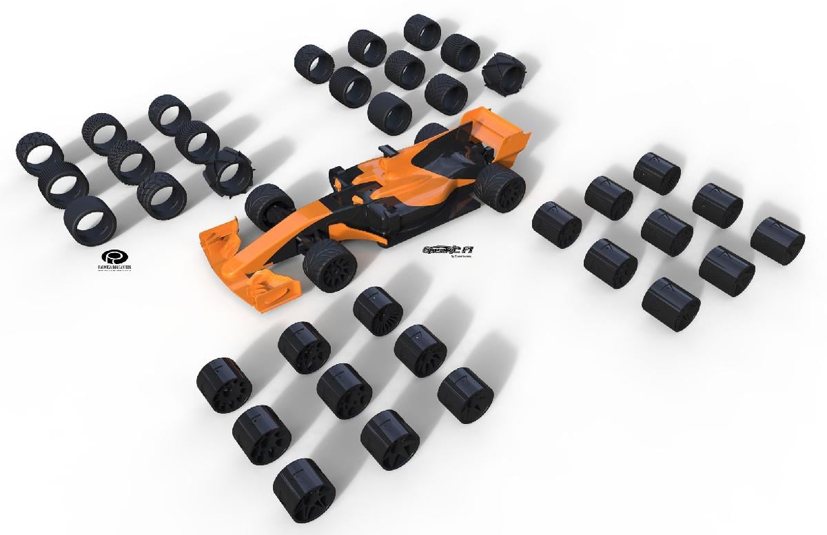 Pneus/Rodas Palmiga de Baixo Perfil   OpenRC F1