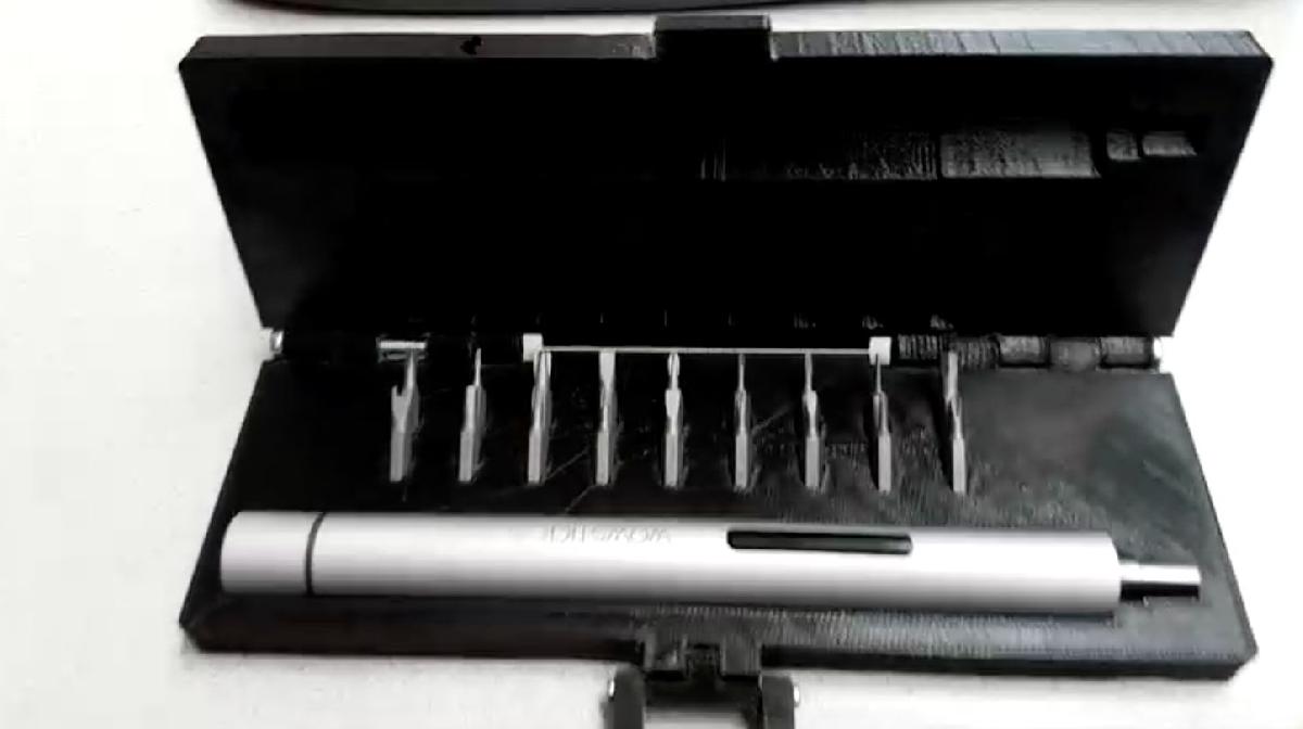 Estojo para chave de fenda eletrica Wowstick e conjunto de 18 pecas de pontas
