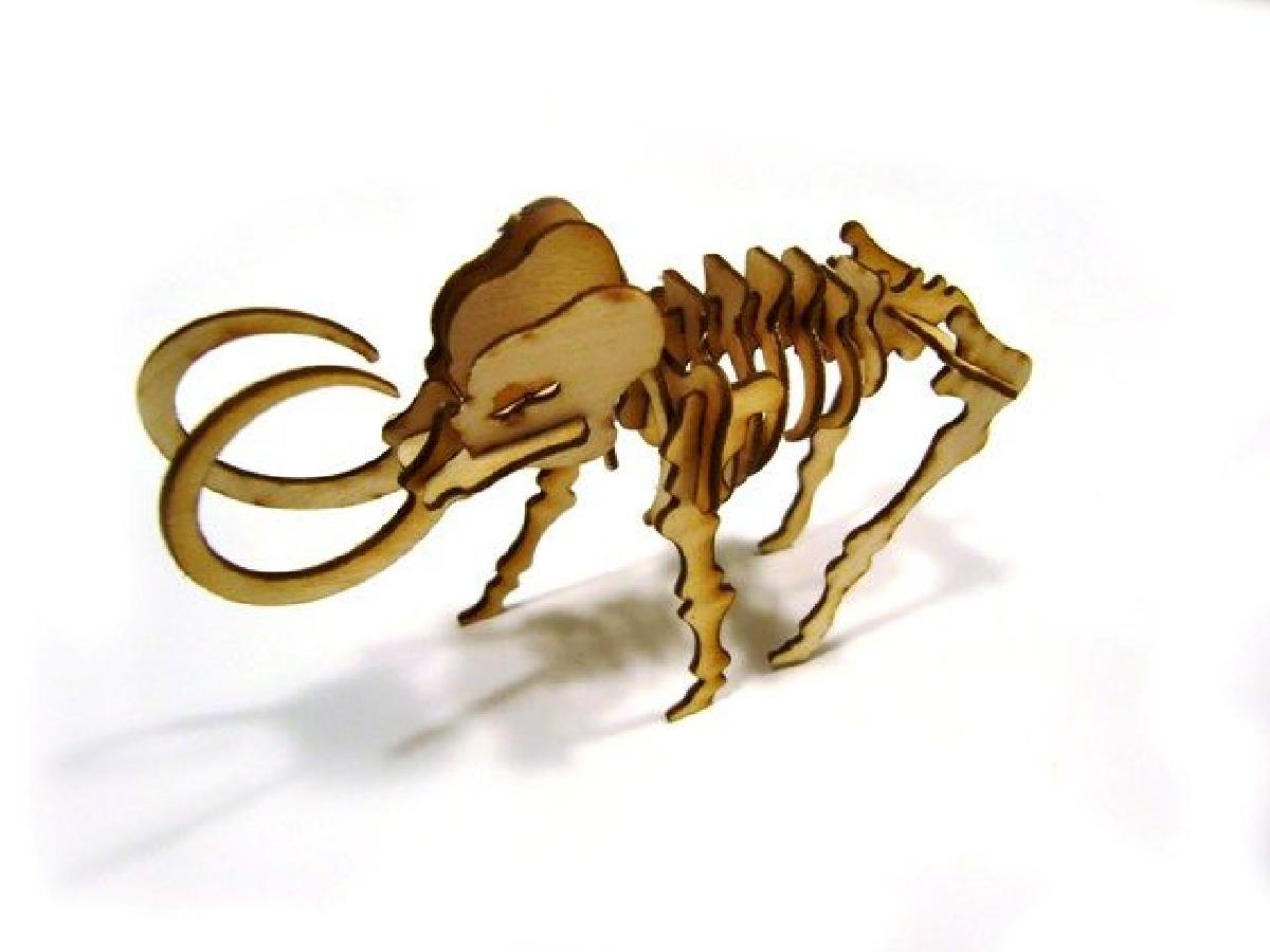 Quebra cabeca 3D de Mamute LaserCut