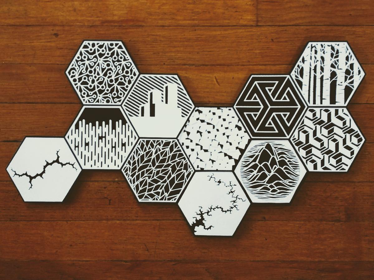 Conjunto de mosaico de 100 hex