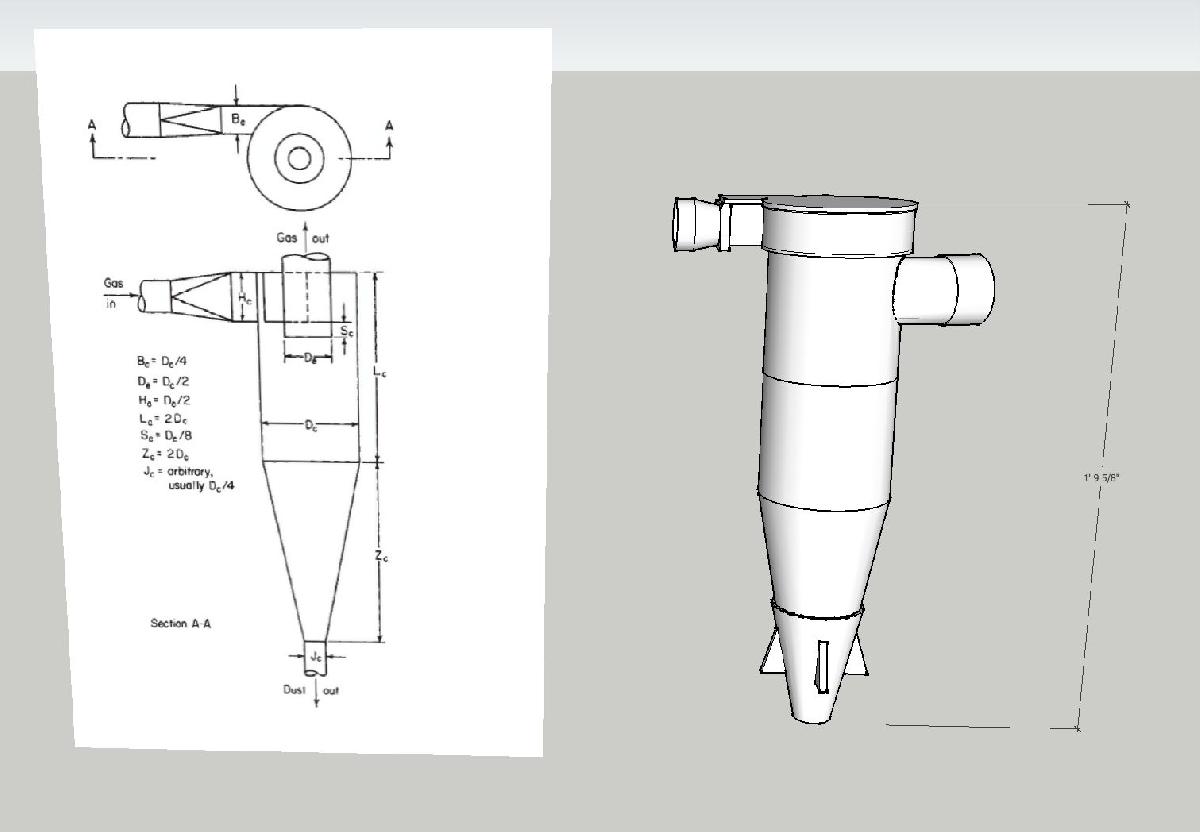 Separador de Ciclone para Impressoras Menores