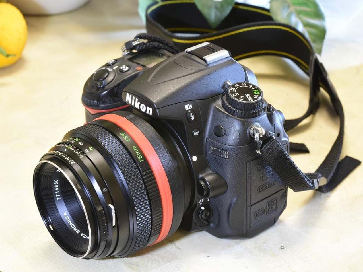 Adaptador de lente Bronica ETR para montagem Nikon F