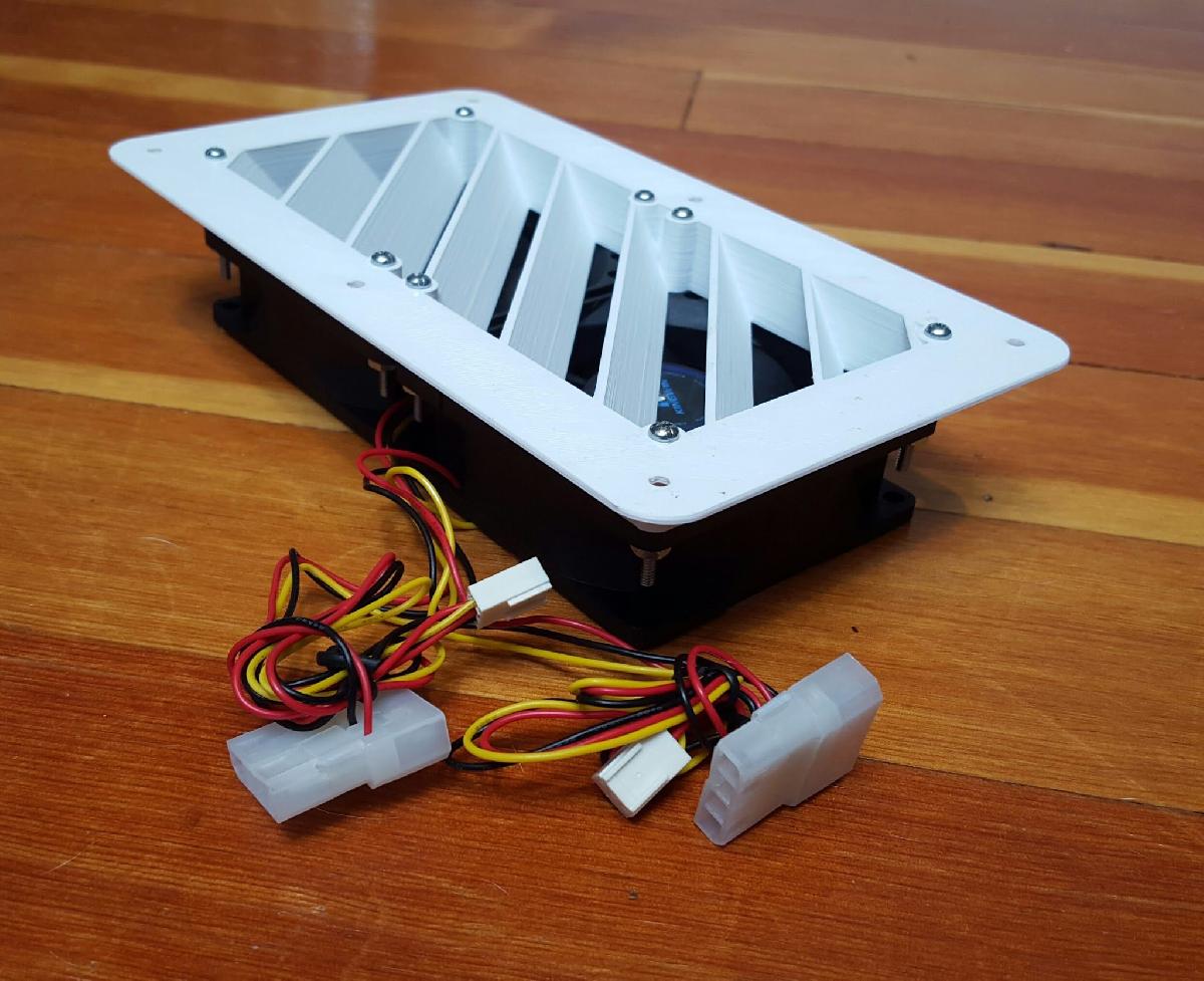 Saida de ventilacao com ventilador duplo de 80mm