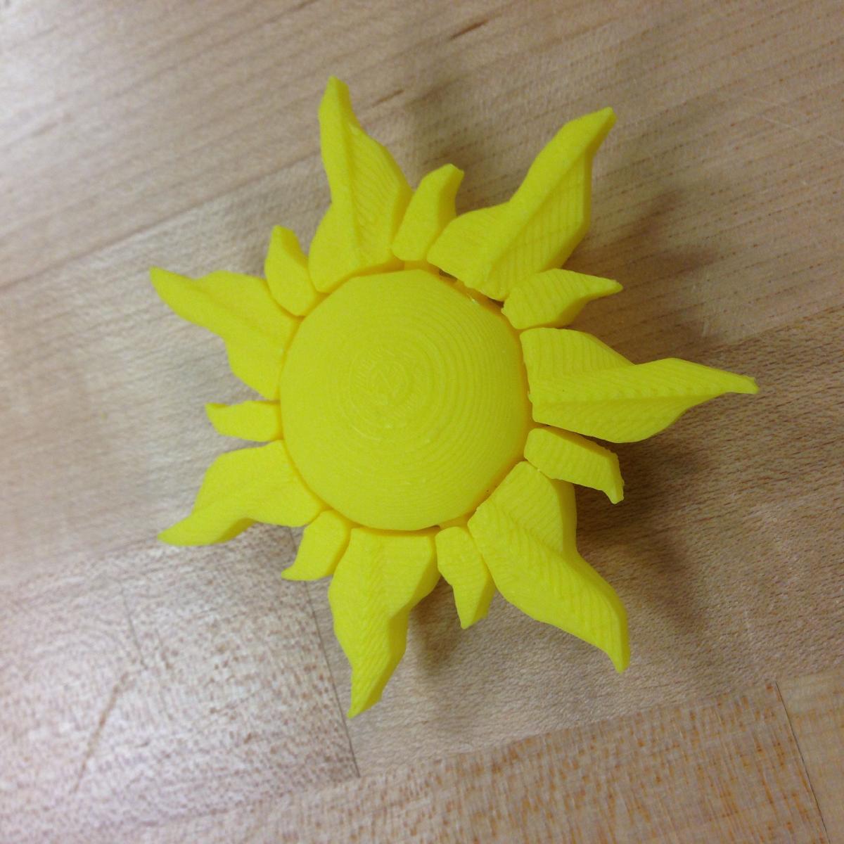 Sol ornamental cheio 3D
