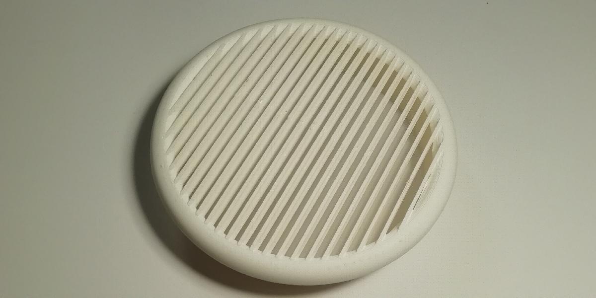 Grade de ventilacao de banheiro 120mm com bom aspecto