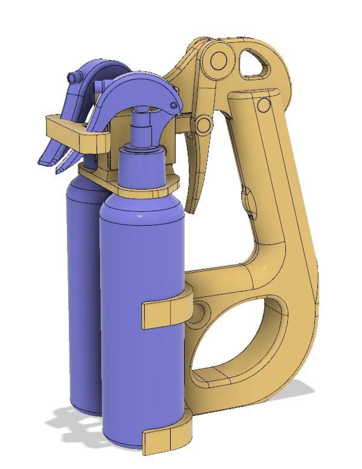 Spray duplo para produtos quimicos de cromagem em duas partes.