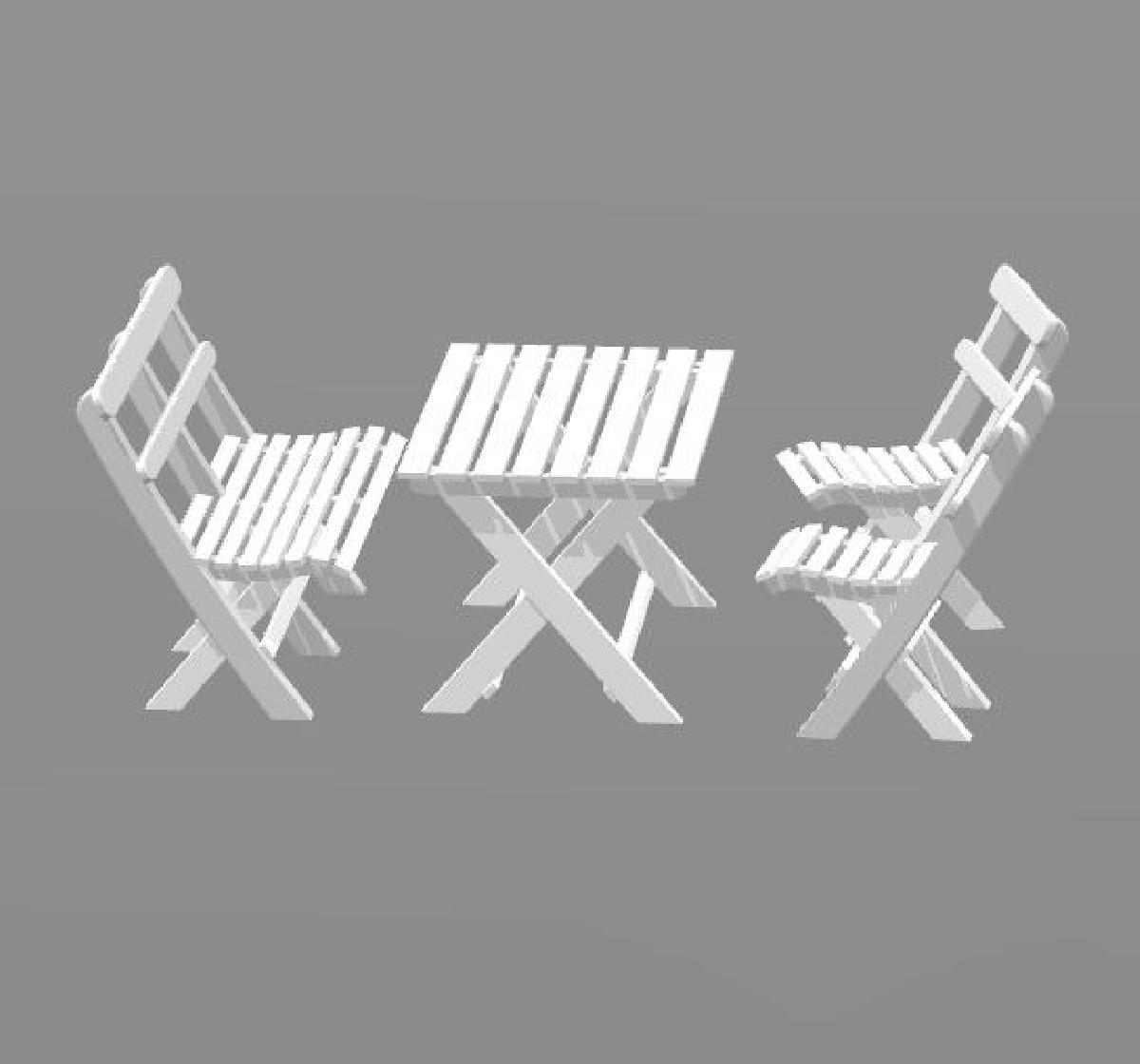 Conjunto de moveis de jardim escala H0