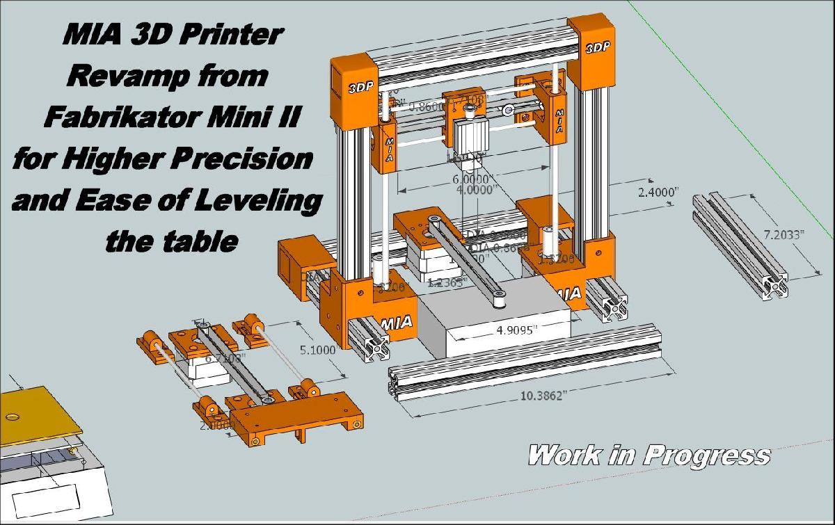 Impressora 3D MIA   Fabrikator Mini II Reformulado para Maior Precisao e Facilidade de Calibracao