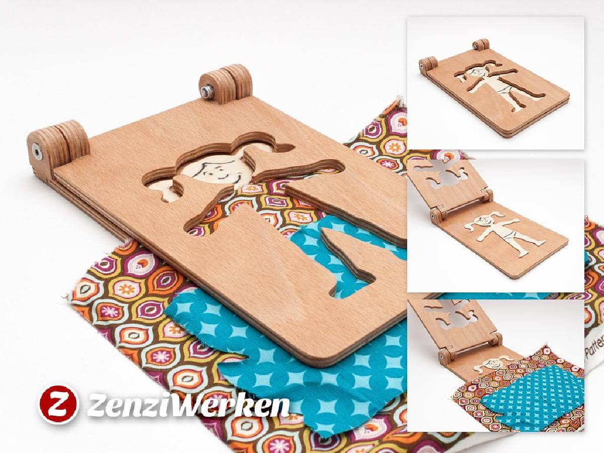 Boneca de vestir dobravel cnc/laser