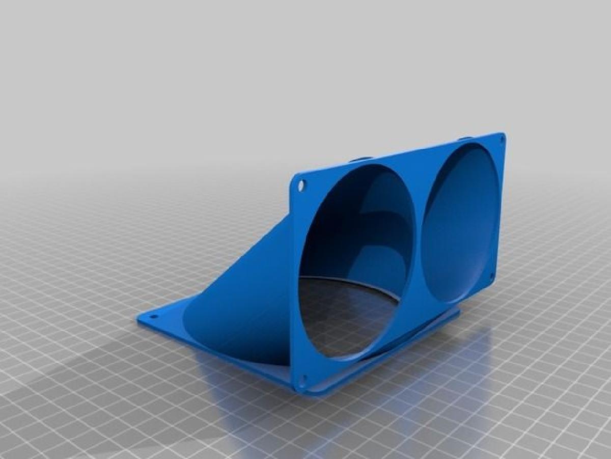 Adaptador de Ventilador de 2x 80mm para 120mm com 90° (Prototipo)