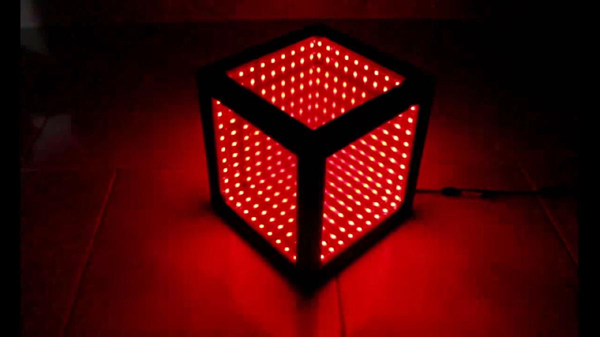 Ilusao do Espelho Infinito Cubo de LED