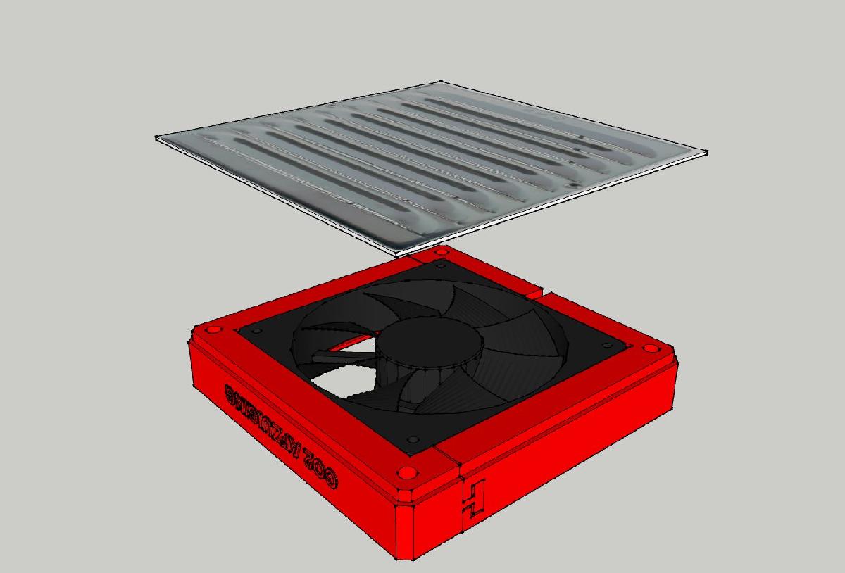 suporte e grade para ventilador de 120mm