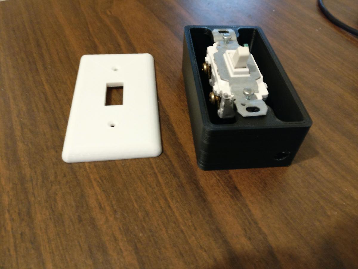 Caixa e tampa do interruptor de luz para fitas de LED