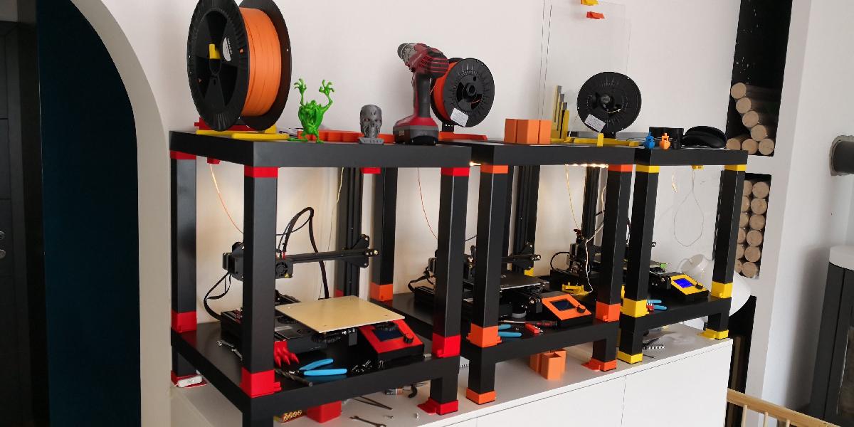 Enclosure Creality3D Ender 3 IKEA LACK com luzes LED IKEA LEDBERG