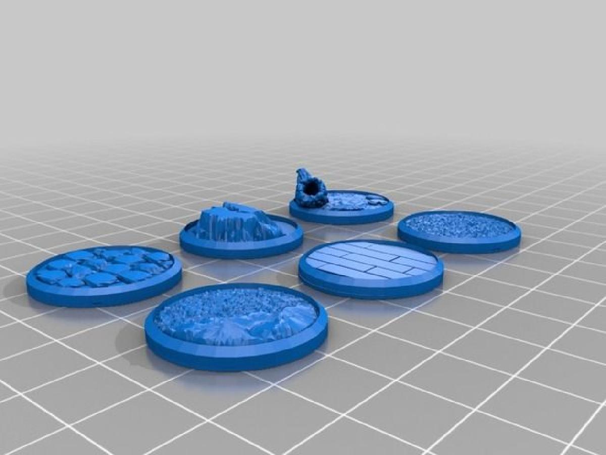 Bases em Miniatura   Conjunto 3 (figuras de 25mm   35mm)