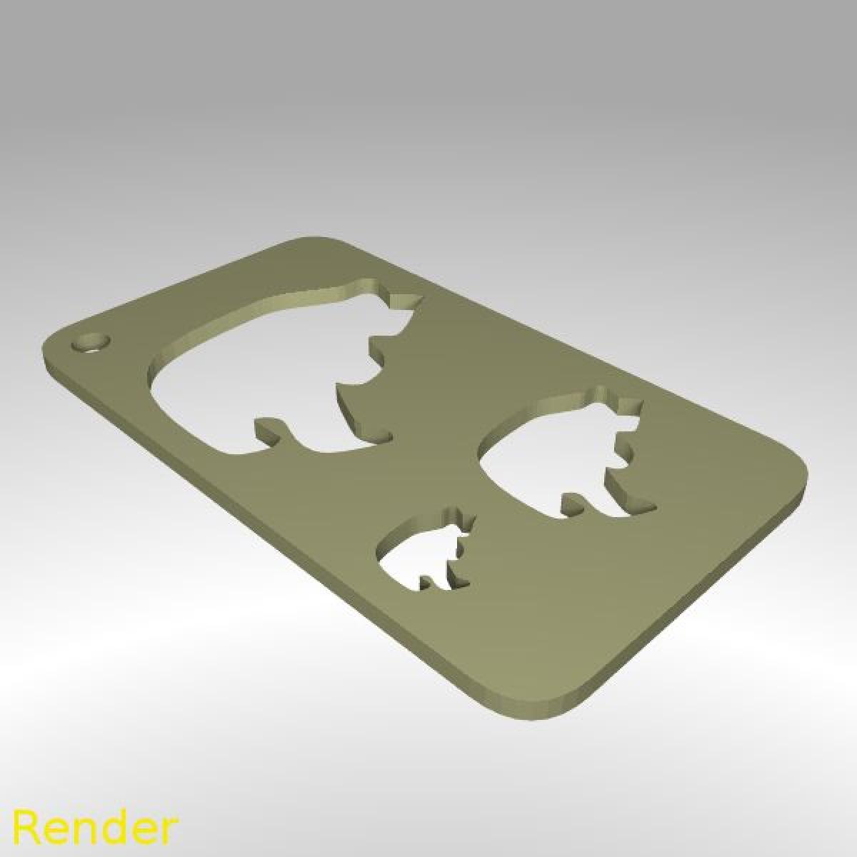 Estencil de Desenho de Forma de Urso