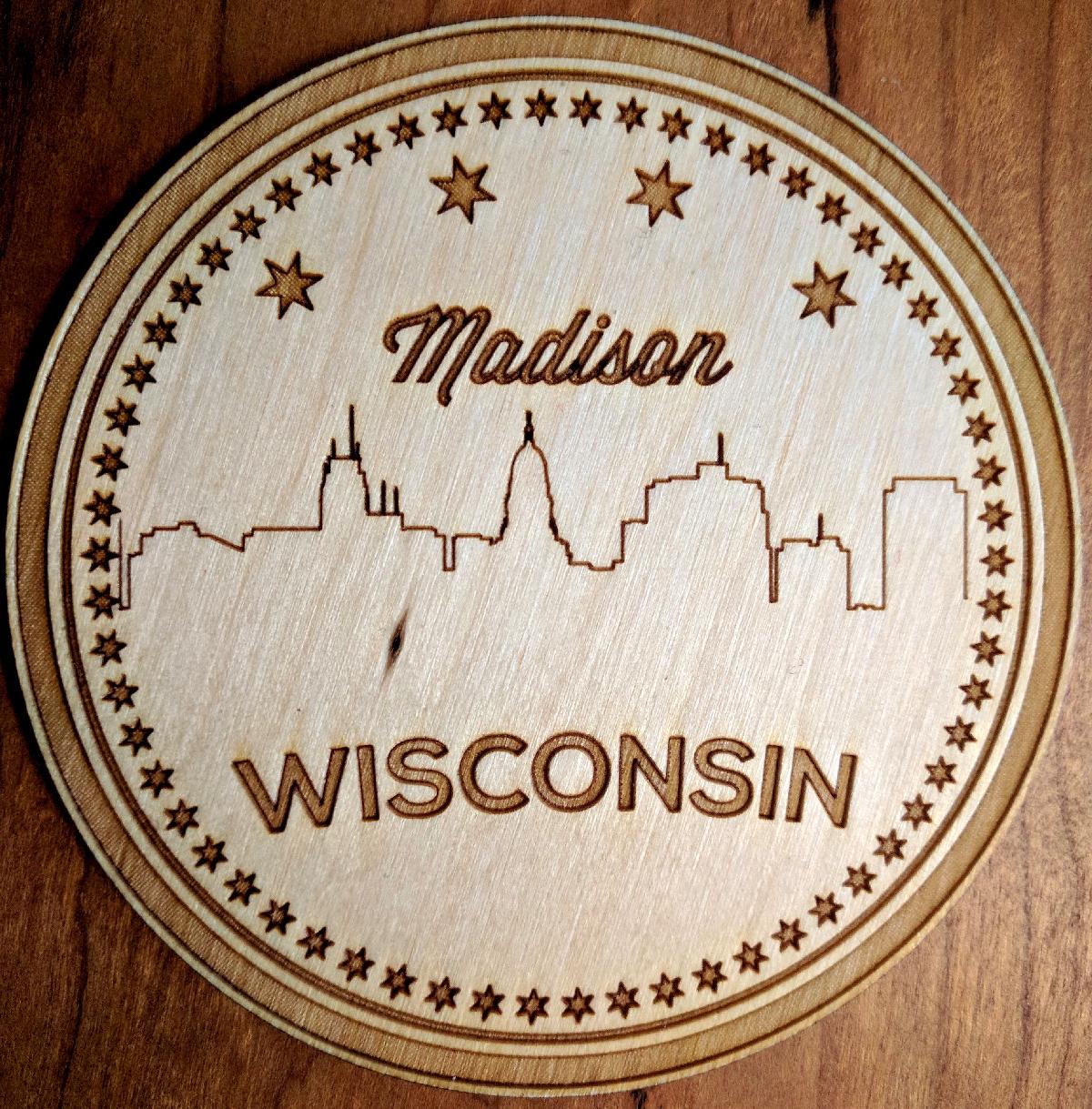Sousplat cortado a laser do horizonte de Madison