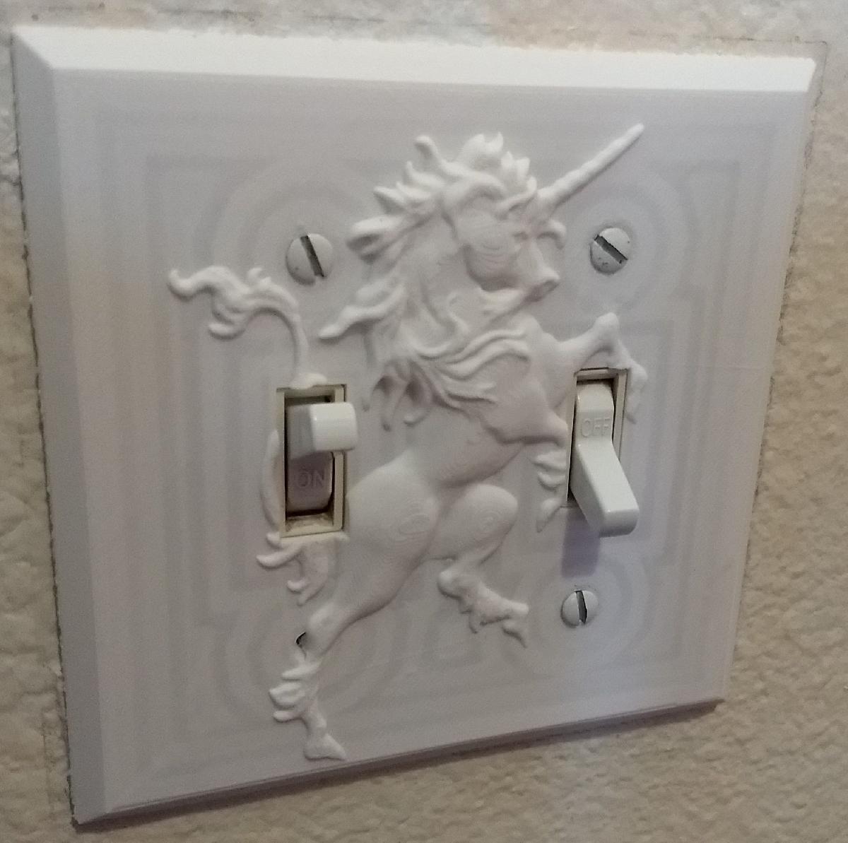 Capa de Interruptor de Luz Unicornio 2 Gang