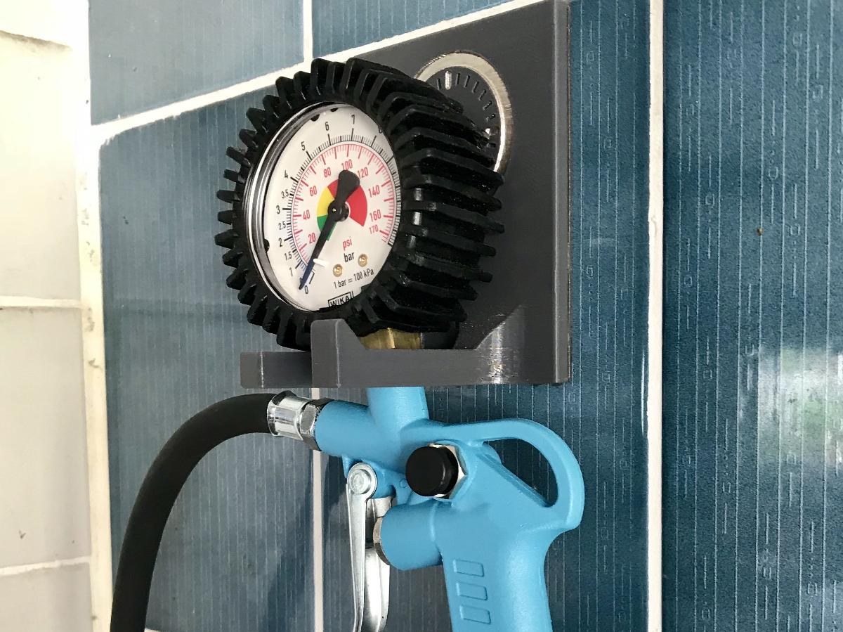 Suporte para medidor de pressao de pneus