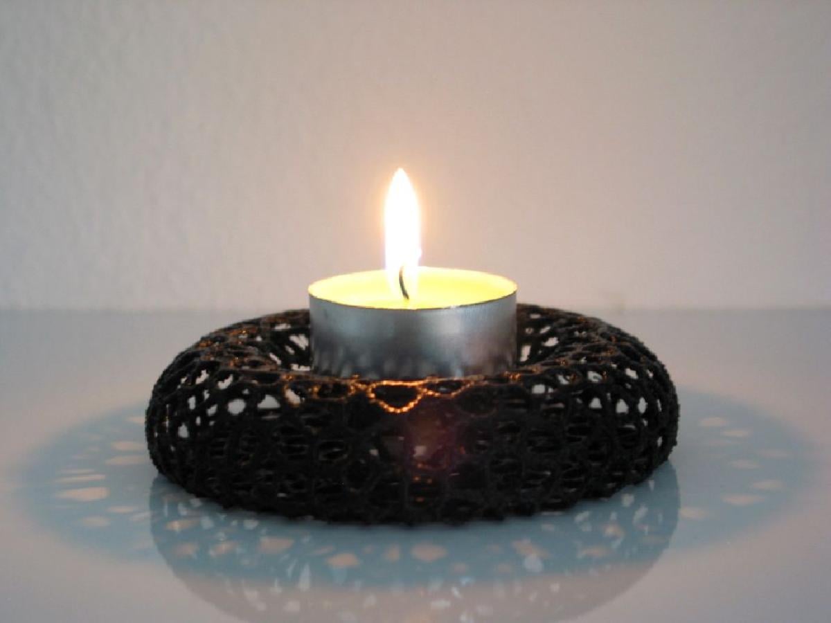 Suporte para vela de tealight   Estilo Voronoi #11