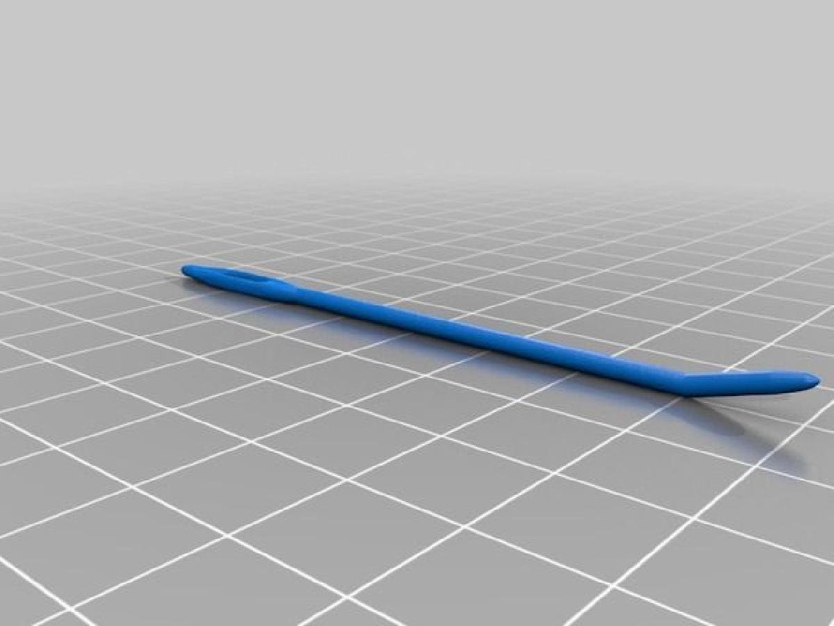 Agulha de remendar com ponta curva para trico