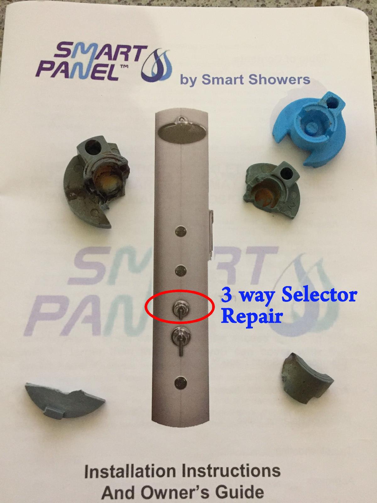Reparo de painel de chuveiro: seletor de 3 vias