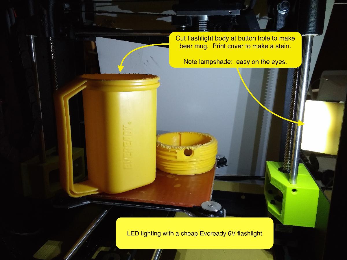 Imprimir STL Iluminacao de Impressora USB Alimentada para Lulzbot Mini ...