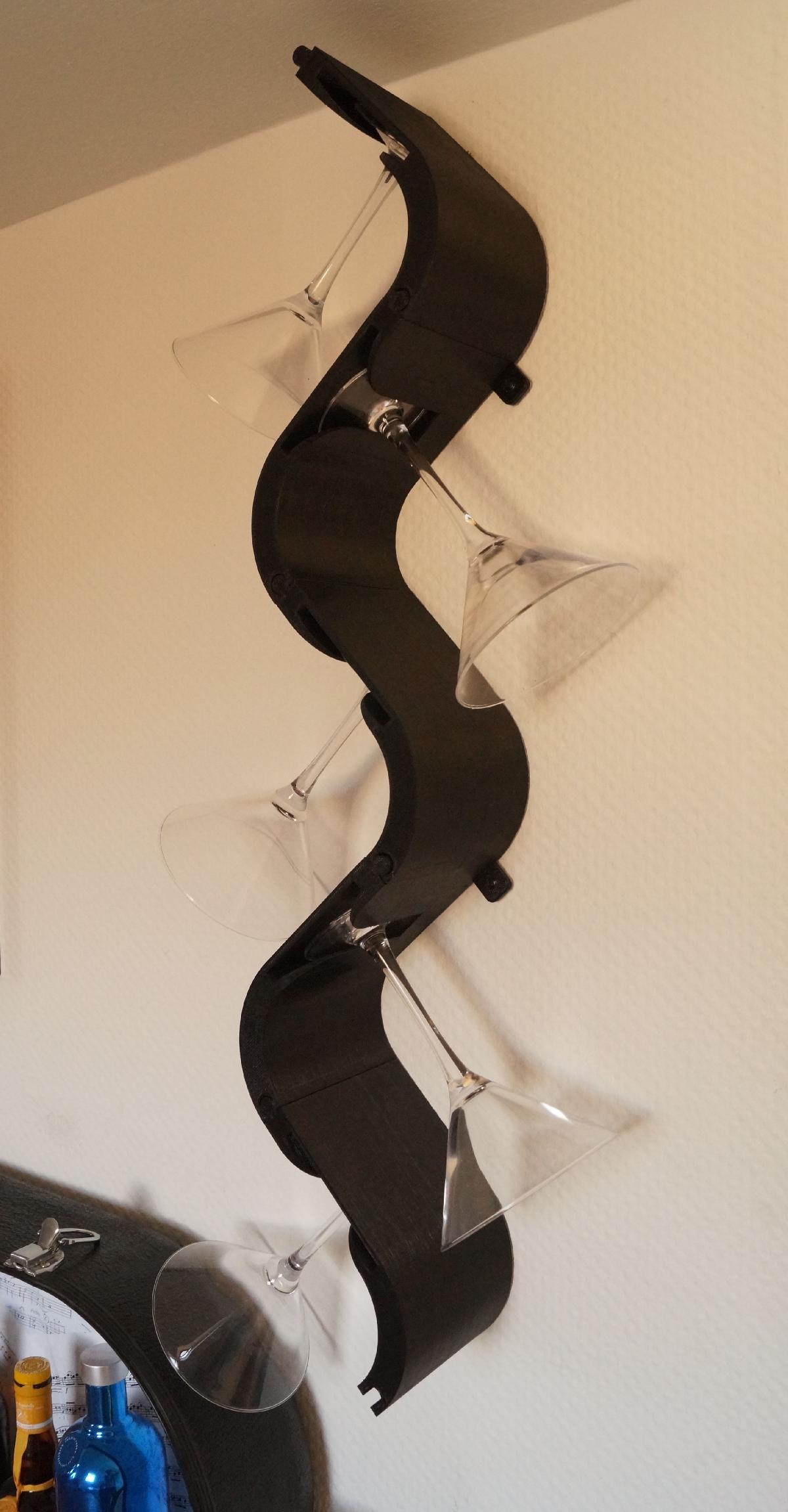 Onda   suporte de parede para martini/copo de vinho