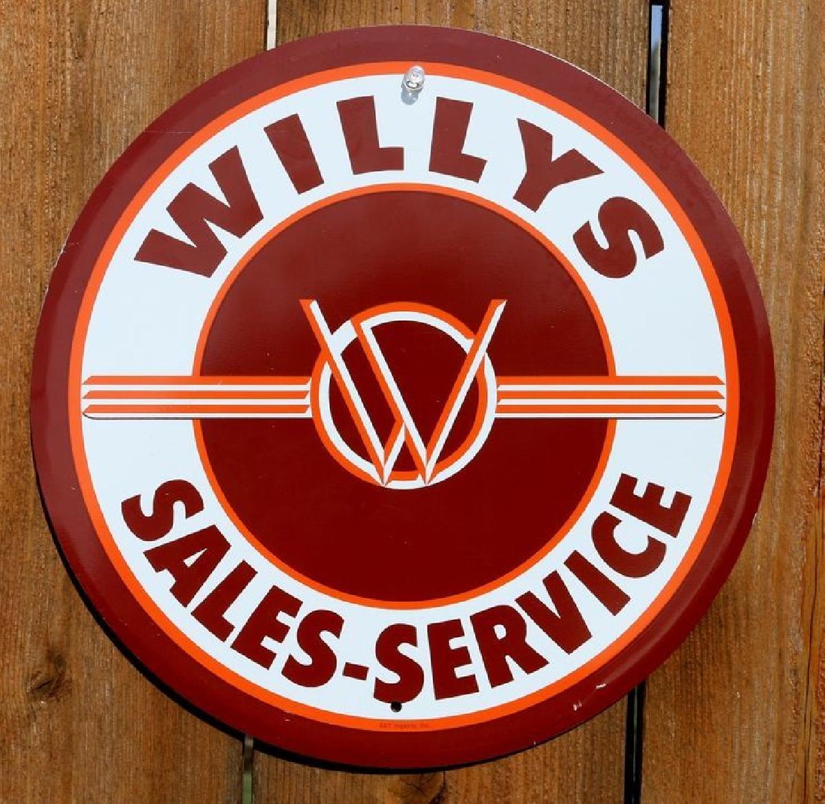 Placa/moeda de vendas e servicos Vintage Willys