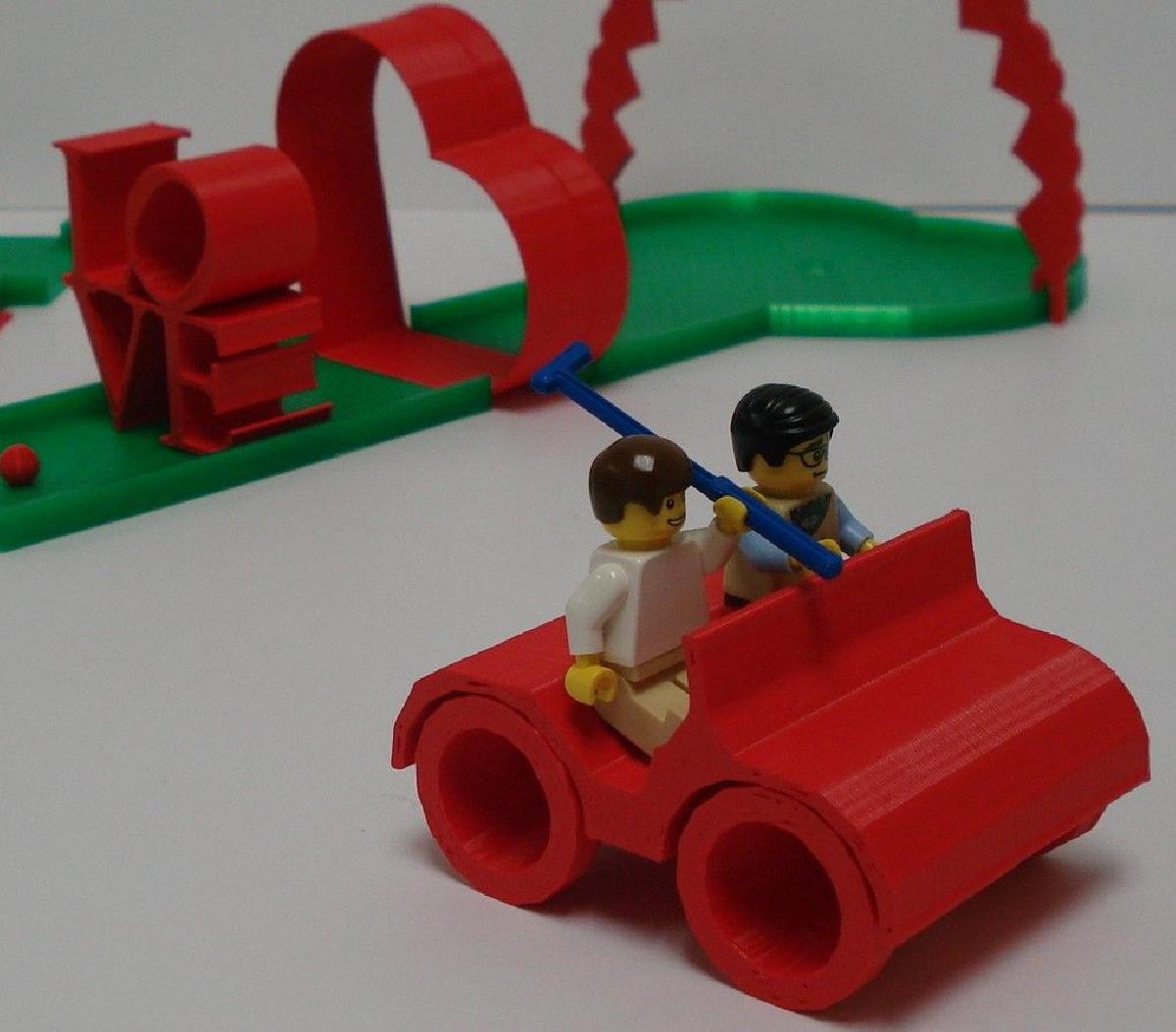 Carrinho de Golfe Minifig com Rodas Giratorias