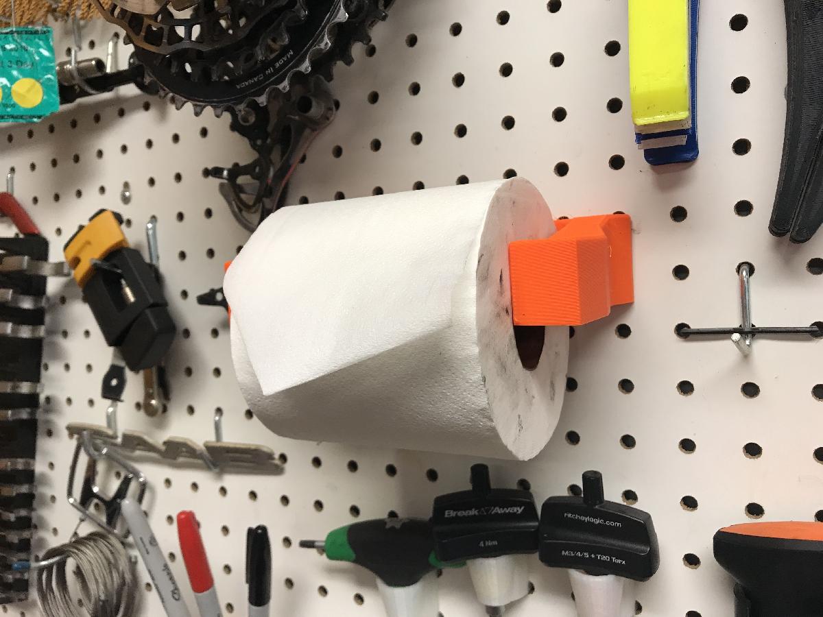 Suporte de pegboard para rolo de papel higienico