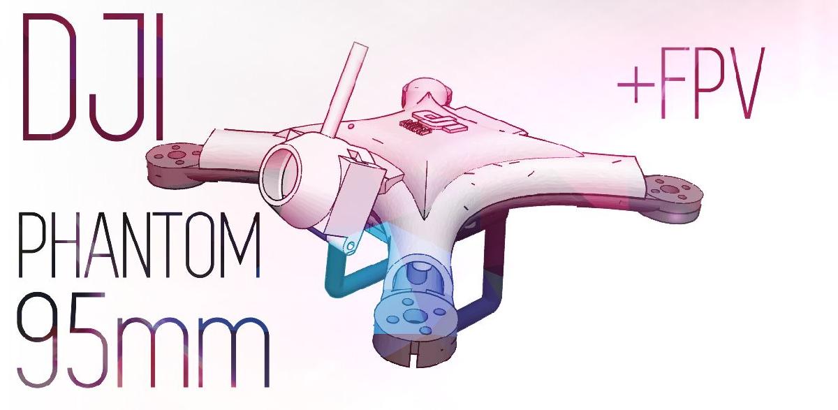 Estrutura FPV DJI PHANTOM 95mm   Motores 1103