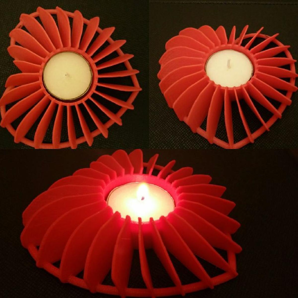 Suporte para vela em forma de coracao
