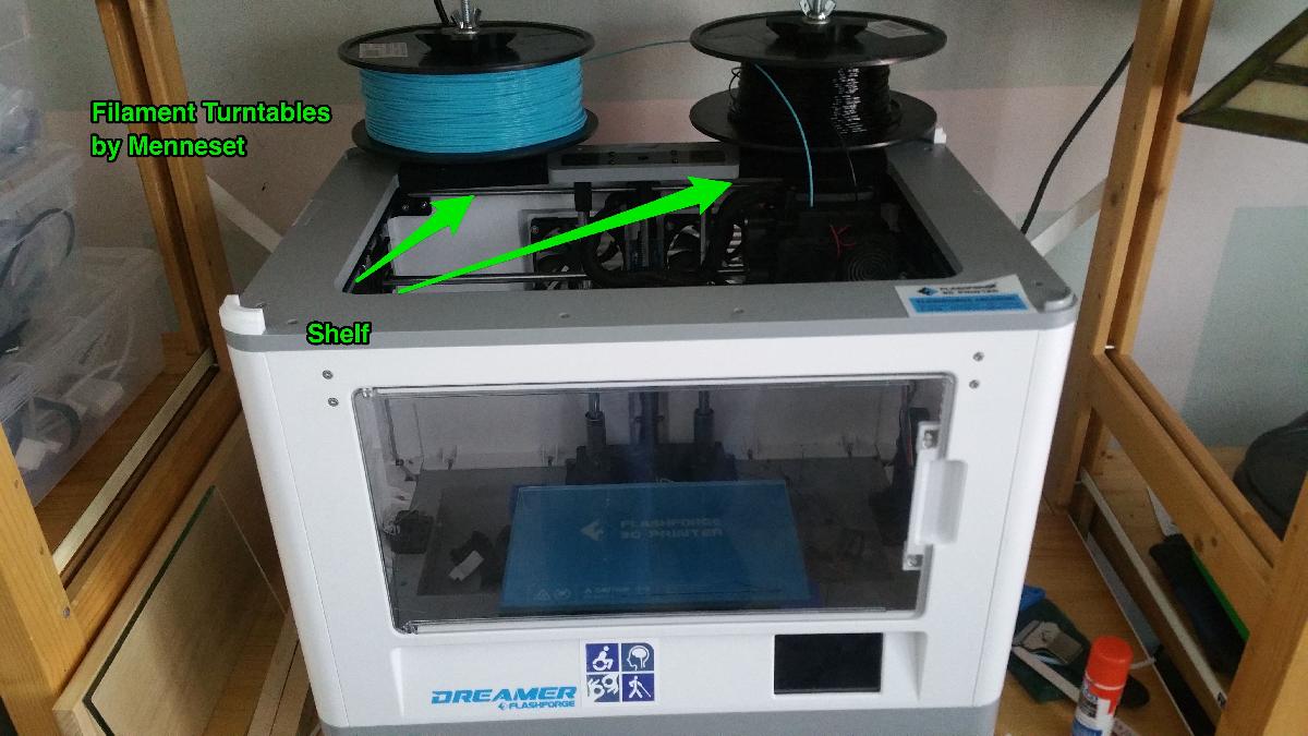 Prateleira de Filamento para Turntable do Flashforge Dreamer