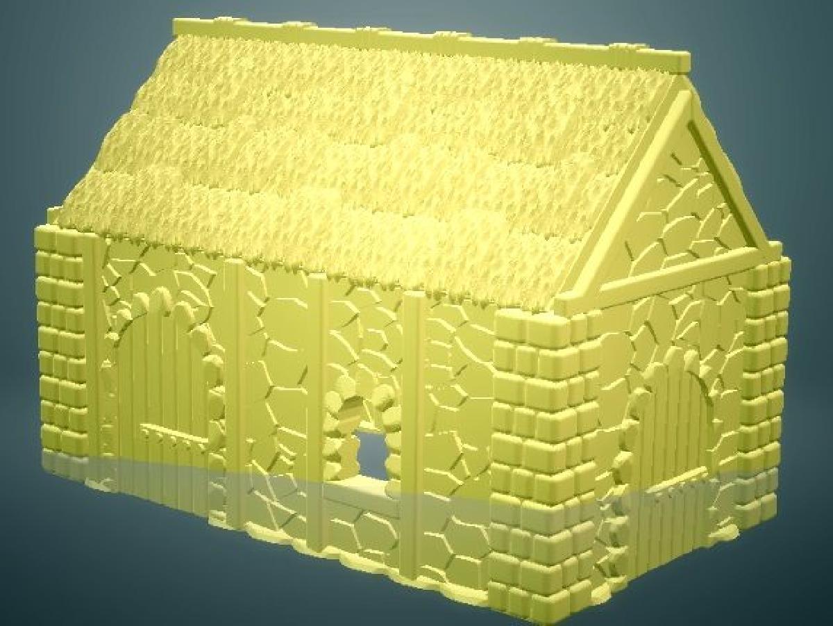 Cottage Medieval 2 (escala 28mm/heroica e escala 15mm)