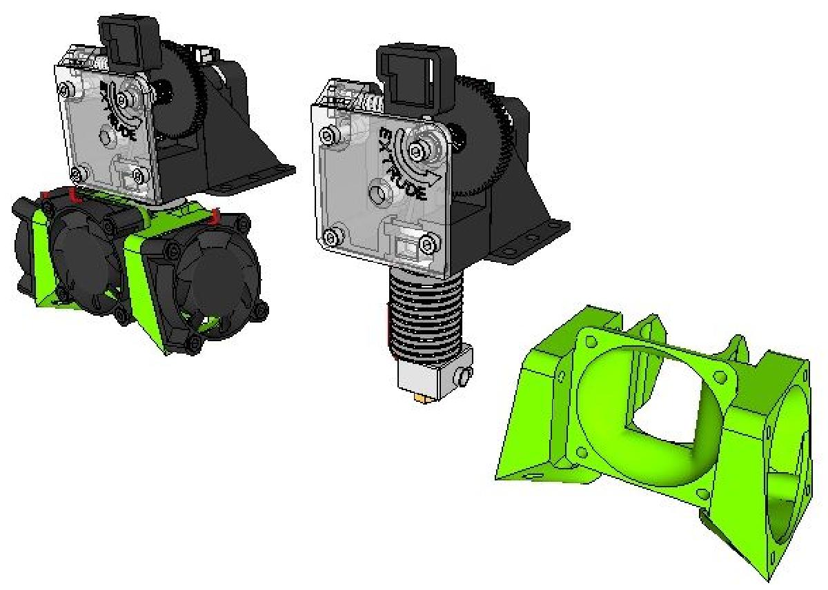 Duto de Ventilador Triplo E3D V6 40mm