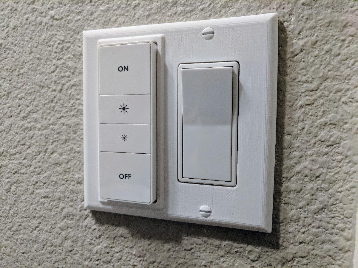 Placa de Interruptor de Luz de Duas Gangues para Controle Remoto Philips Hue