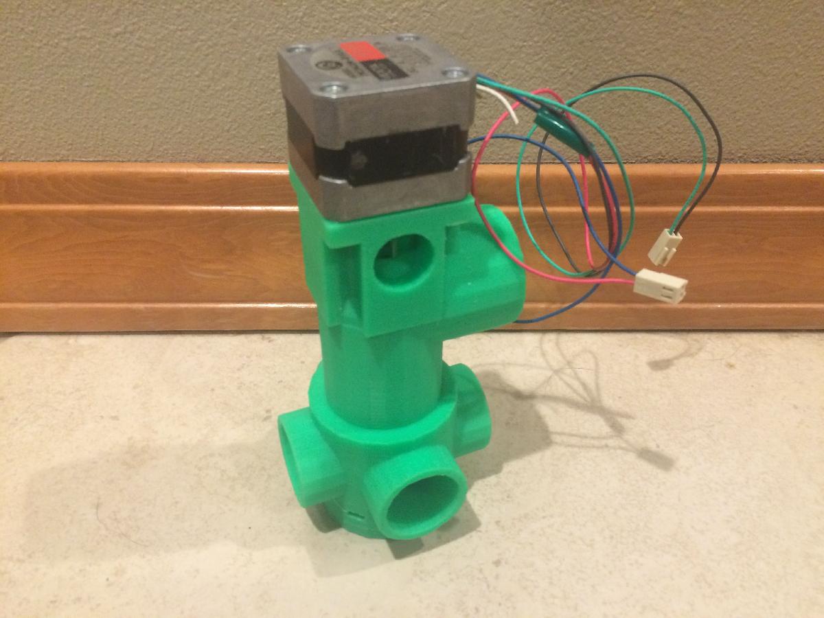 Desviador Molhado de 4 Vias para Aquaponia ou Hidroponia