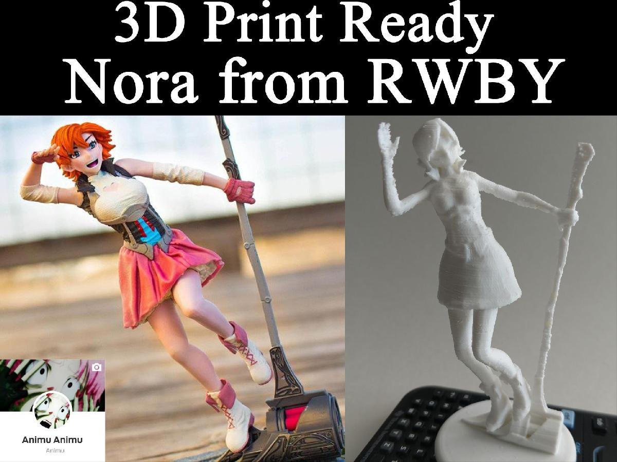 PRONTO PARA IMPRESSAO 3D!! Nora de RWBY